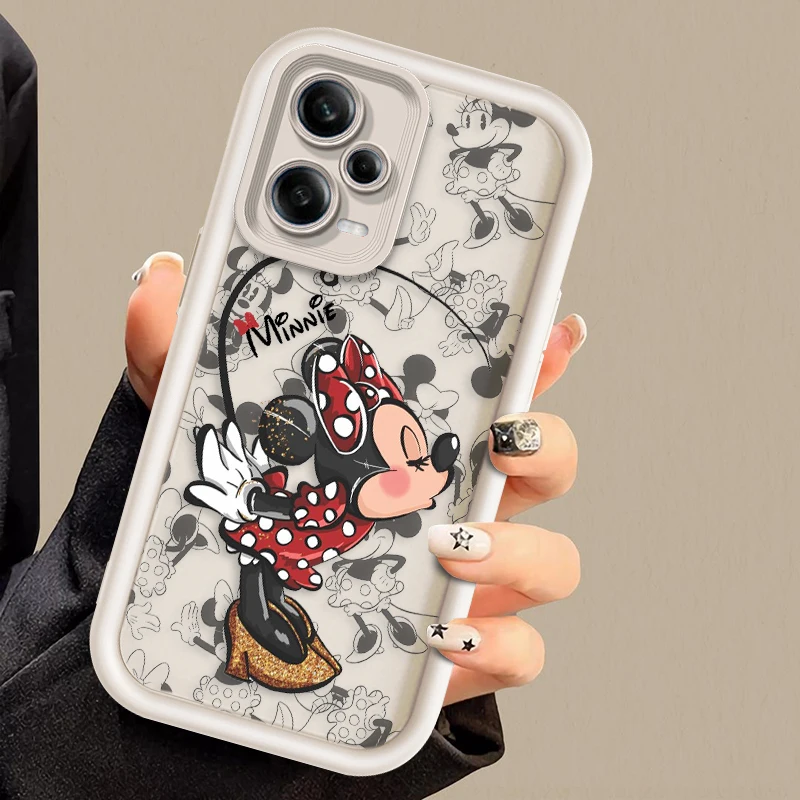 Cute Disney Mickey Minne For Xiaomi Redmi Note 12 11 10 9 8 7 K50 40 30 20 12C 12 10A 9A Pro 5G 4G Soft Eye Ladder Phone Case