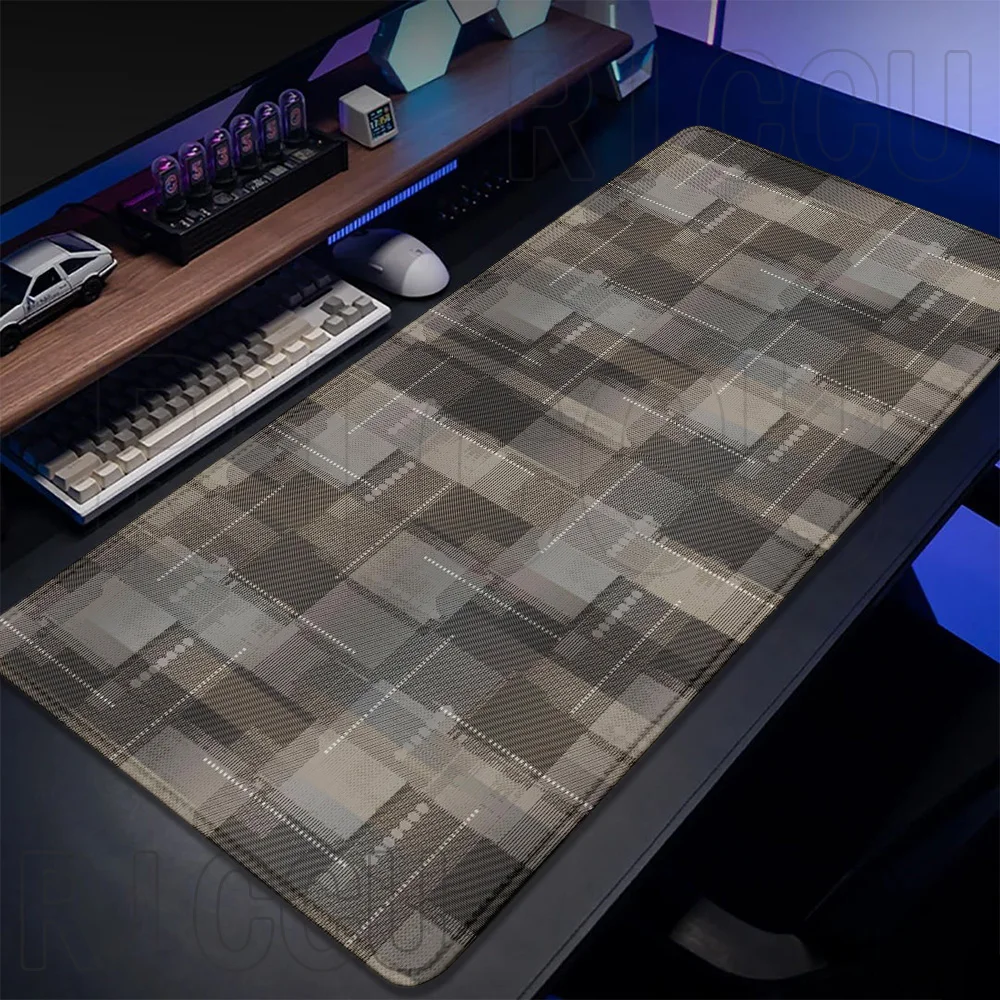 

HD Texture of cloth Grid Mouse Pad Placemat Large Computer Office Mat Game MousePad Table XXL Rubber Anti-slip Keyboard Desk Mat