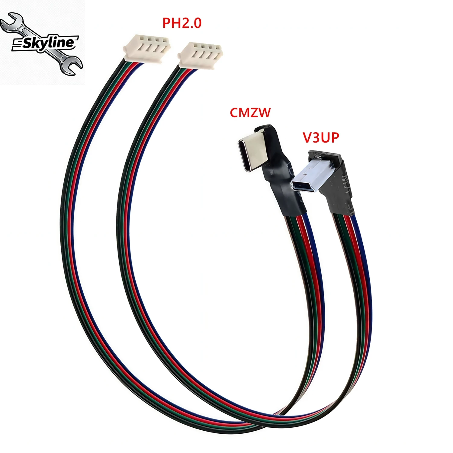 30CM 4PIN Connection Cable Micro mini USB Type-C Male Female Pair Wiring Plug  Terminal Cable Length 30CM