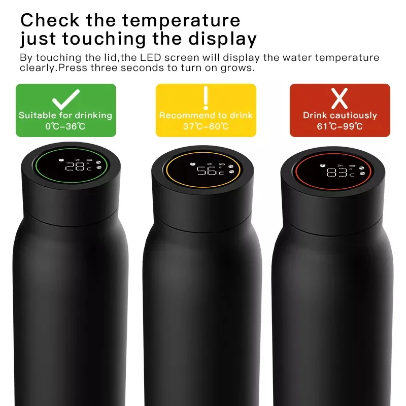 Smart Heat Cup LCD Temperature Display Water Consumption Record Bottle Work With Smart Life/Tuya APP Gagets Fast Delivery Tool