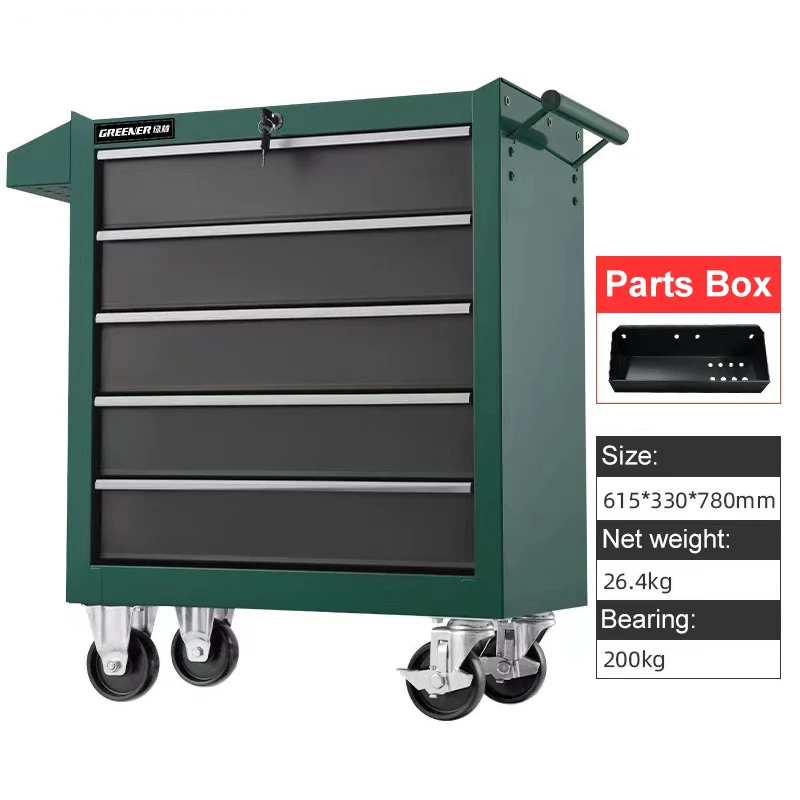 5/7 Drawers Auto Repair Tool Car Mobile Tool Cabinet Trolley Maintenance Workshop Parts Cabinet Iron Heavy Worker