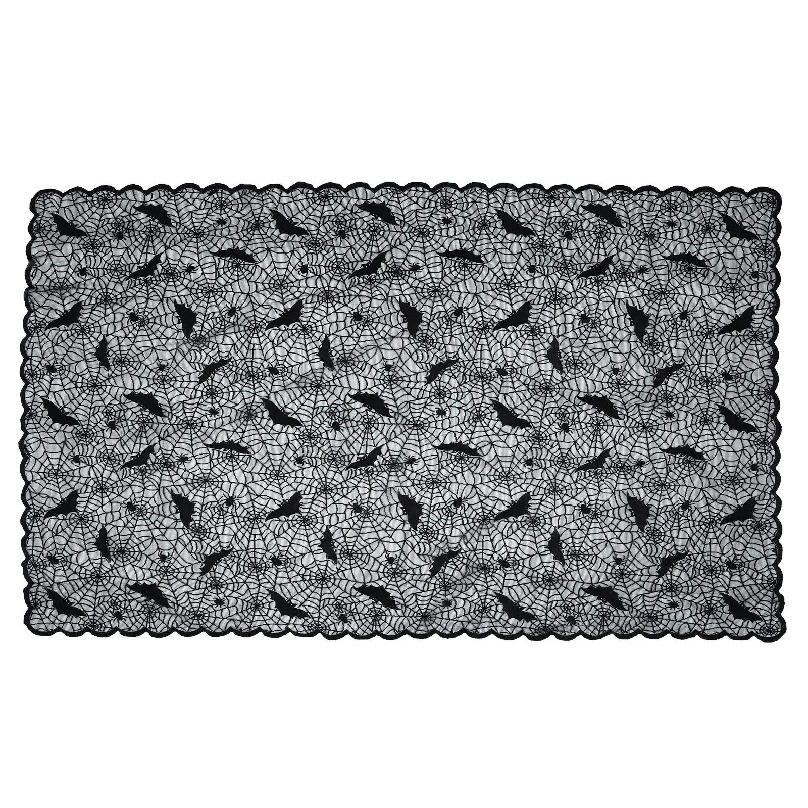 

1Pcs Black Spider Web Tablecloth Halloween Lace Cover Halloween Decoration Lace Cobweb Table Runner Party Atmosphere