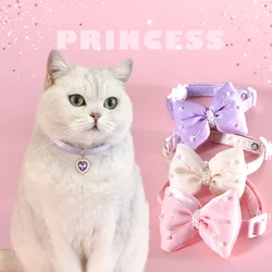 MPK New Series Pet Pearl Bow Collar Cat Anti Suffocation Love Pendant Bow Tie Also Suitable For Dog