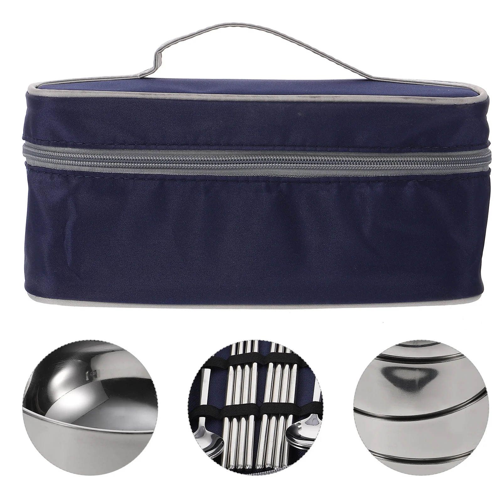 

Набор портативных столовых приборов из нержавеющей стали, миски, палочки для еды, ложки, дорожная кухонная посуда для пикника, легкая