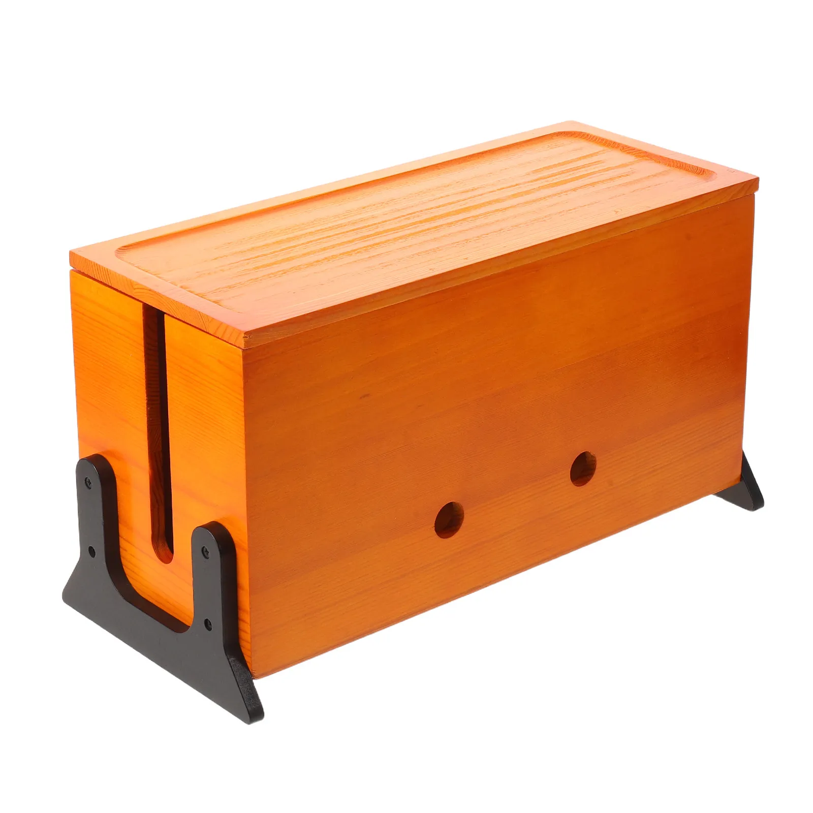 Wooden Cord Hider Organizer Strip Concealer with Lid Desktop Cable Management Box for Office Home Workspace