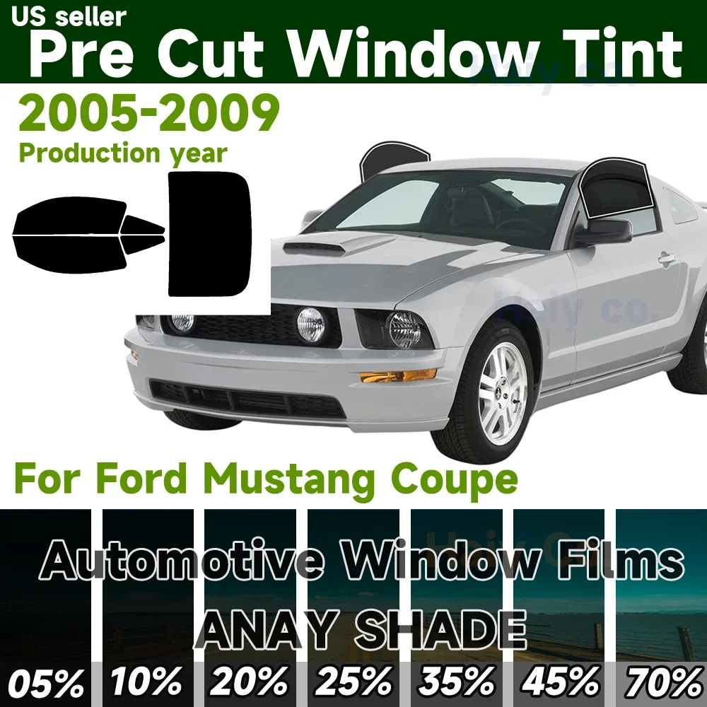 PreCut Window Tint Car For Ford Mustang Coupe 2005-2009 Sun UV Block Heat Glare 2Ply Window Protector Films Shade Auto Sticker