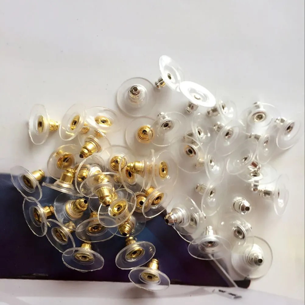 100Pcs Gold Clutch Earring Backs Premium Alloy Plastic Lightweight Anti Corrosion Elegant Ear Jewelry Trinkets