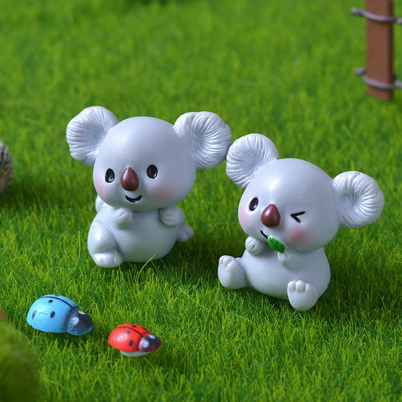 Figurinhas de Animais Koala em Miniatura Kawaii, Micro Paisagem, Bonecas Modelo, Ornamentos para Decoração, Decoração de Bonecas, Presente