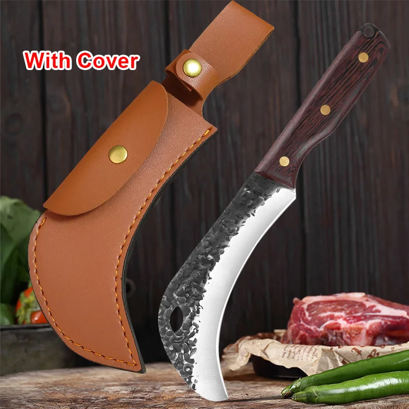 

Stainless Steel Chef Butcher Knife Razor Sharp Cleaver Meat Handmade Forged Kitchen Utility Knife Wooden Handle Fruit Knife