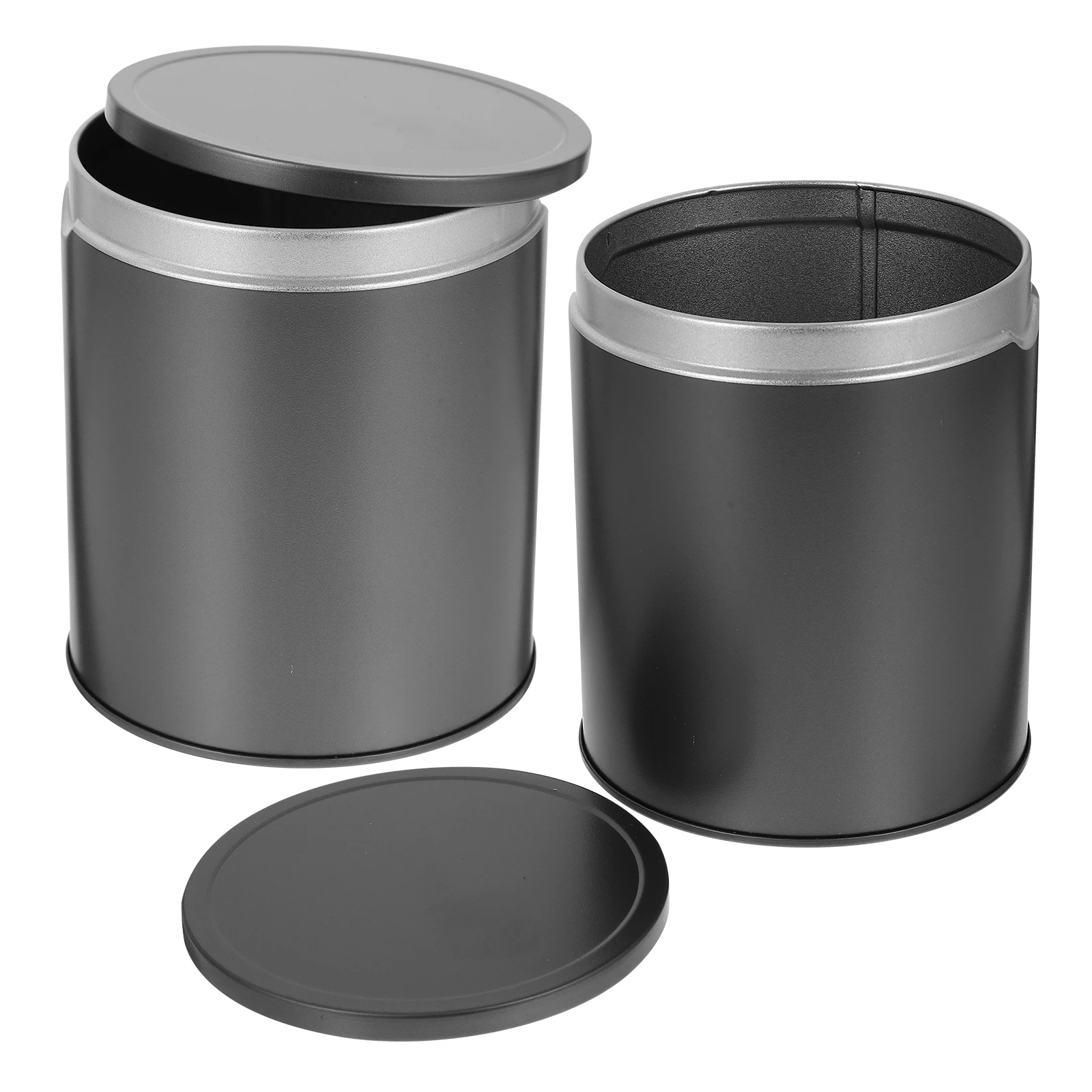 

2pcs Black Gold Tea Canisters Small Size Airtight Tin Containers with Lids for Loose Leaf Tea Storage Jars Gift Box Home Use