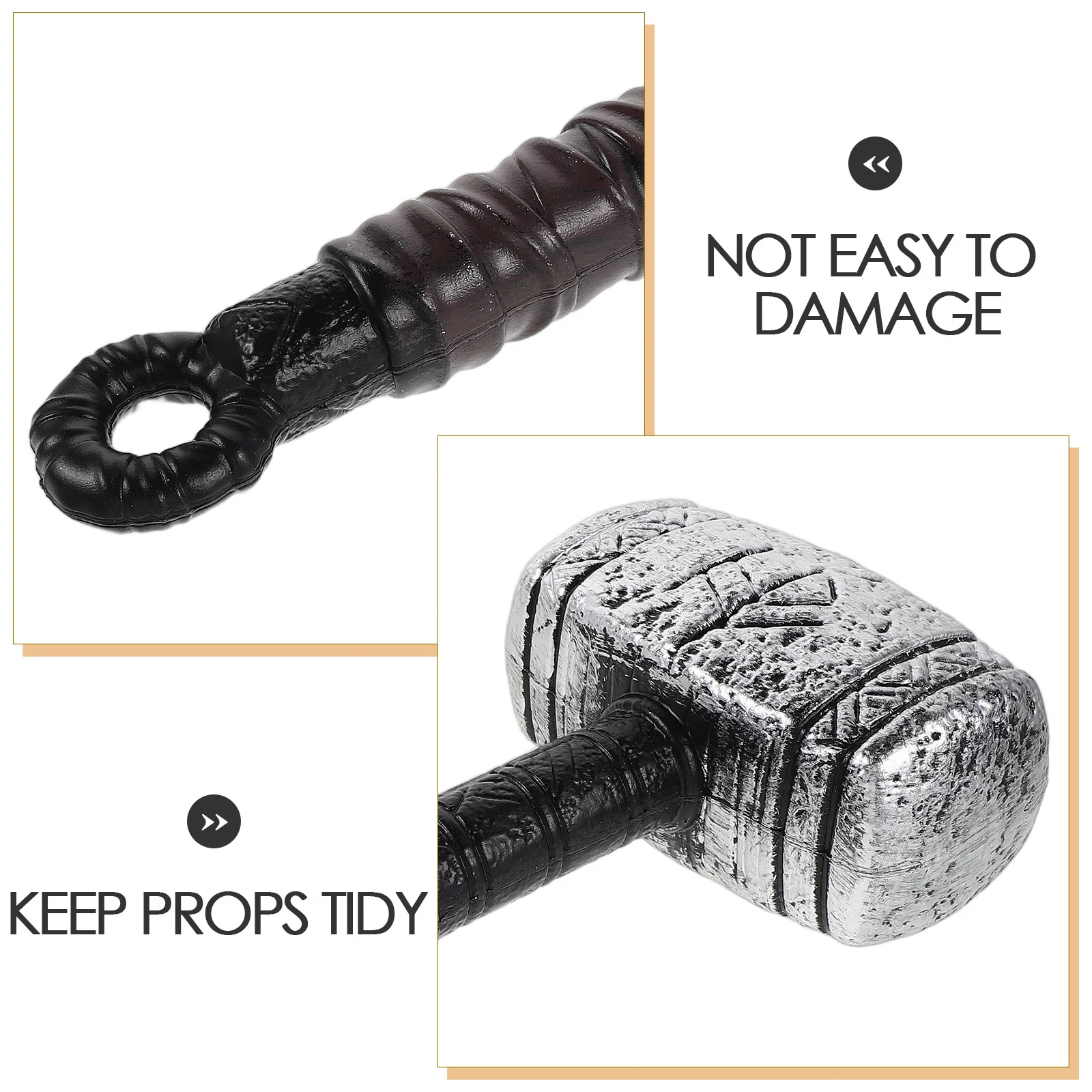 Accesorios de martillo pirata para niños y adultos, accesorio de disfraz de Halloween realista y ligero de plástico suave, truco o fiesta de Cosplay, 2 uds.