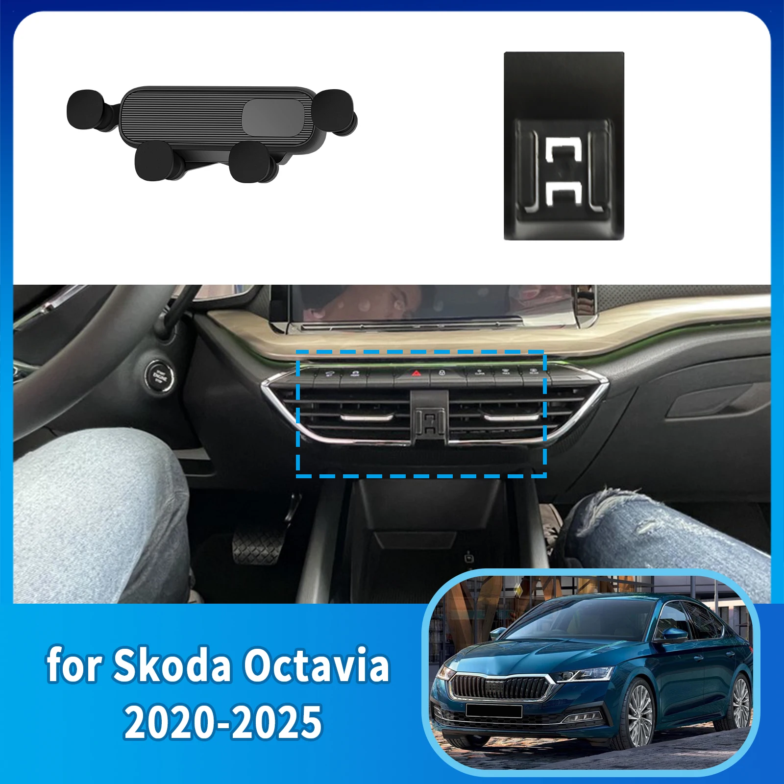

for Skoda Octavia A8 2020-2025 Phone Holder, Dashboard Screen Mount Bracket Easy Installation​​ Car accessoires