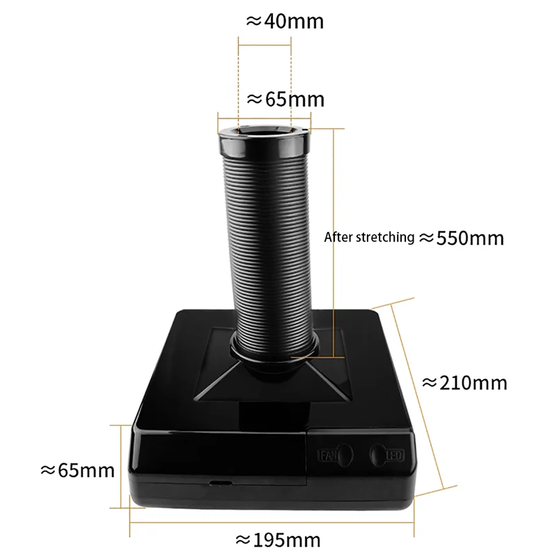 60W Soldering Fume Extractor High-Power Dust Collector High-Efficiency Ventilation Fume Remover for Soldering & Welding