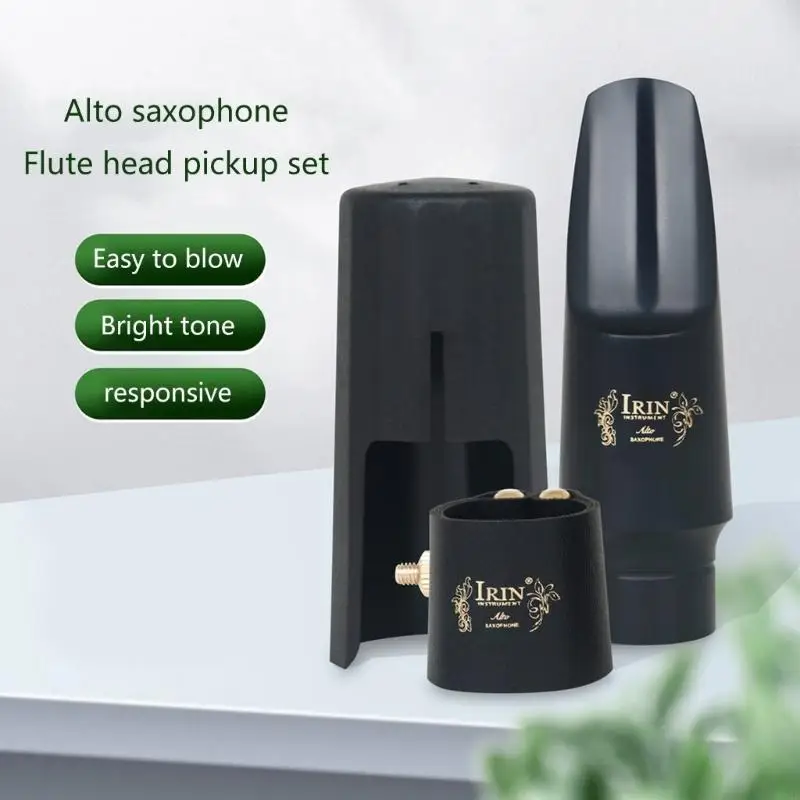 Alto Saxophone Mouthpiece Kits Includes Plastic Cap & Ligature Musical Instrument Replacement Parts Easy to Use