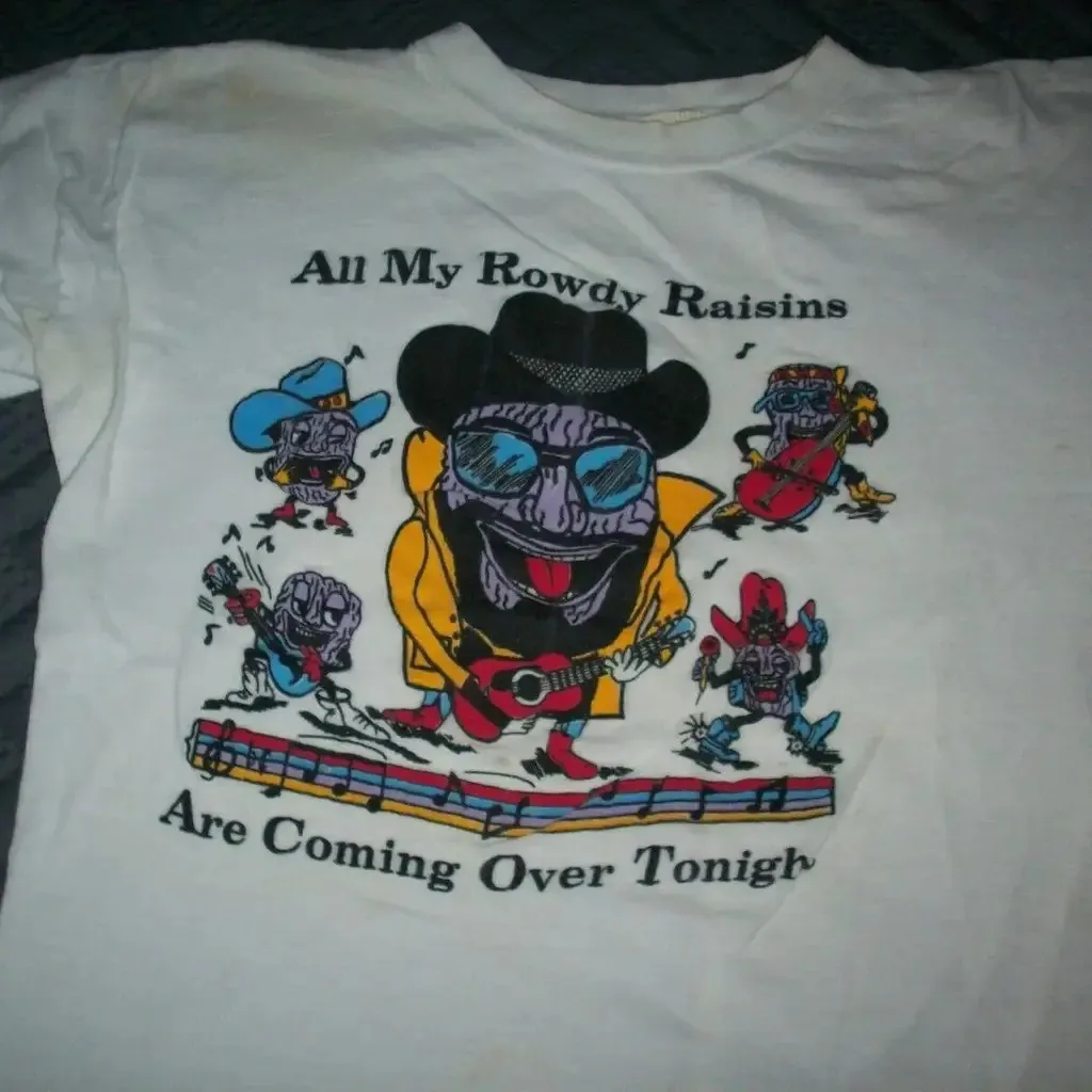 Vintage 80s California Raisins All My Rowdy Raisins Gift fans Shirt NG3262
