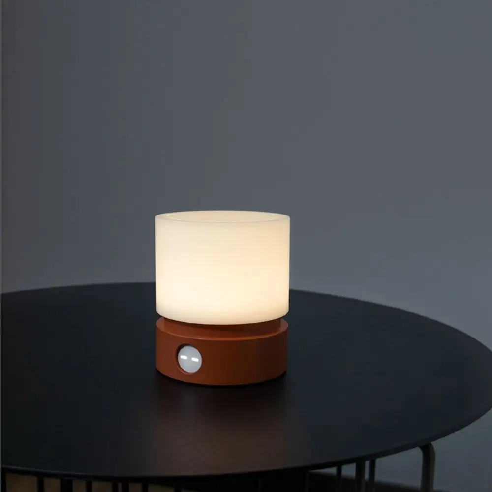 Warm White Light Timer Night Light Infinite Dimming Cylindrical Shape LED Bedside Lamp Small Size Round Design