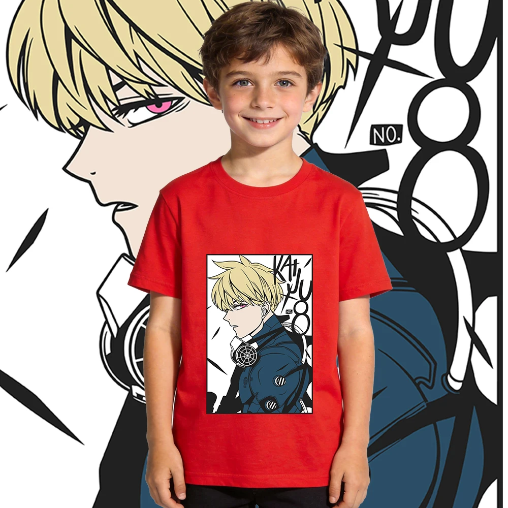 Camiseta de algodón con estampado de Anime Kaiju No 8 Reno Ichikawa para niños y niñas, camiseta informal de manga corta para niños, Top de verano suave y transpirable