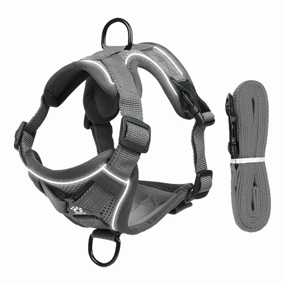 

Cat Harness Leash Set with Reflective Strips Upgraded Escape Proof Adjustable Vest with Lead for Cat Small Dog Outdoor Walking