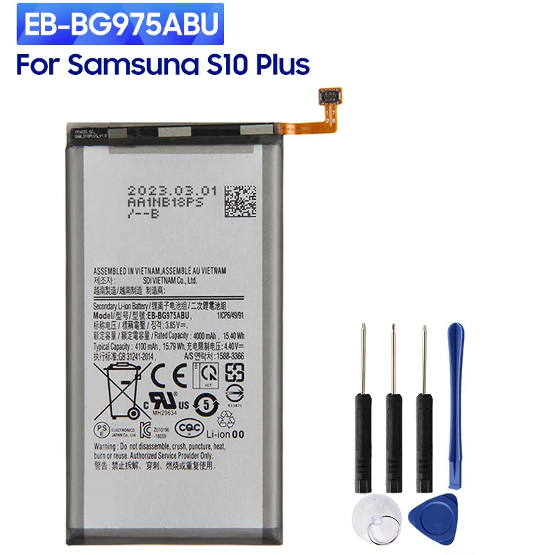 EB-BG975ABU de batería de repuesto para Samsung Galaxy S10 +, S10 Plus, SM-G9750, SM-G975F, SM-G975U, SM-G975W