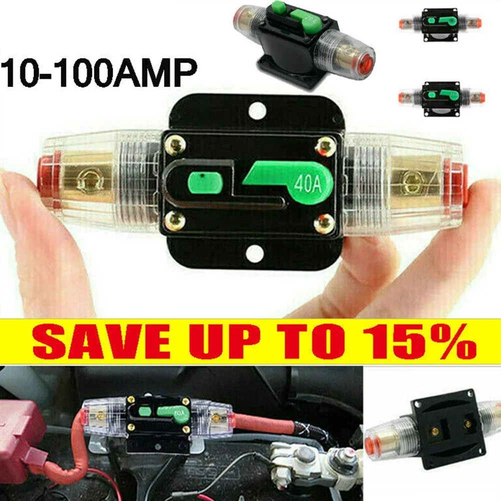 Upgrade Your Electrical System with this High Quality 10A 100A AMP Circuit Breaker Fuse Waterproof and Easy to Use 12V 48V DC!