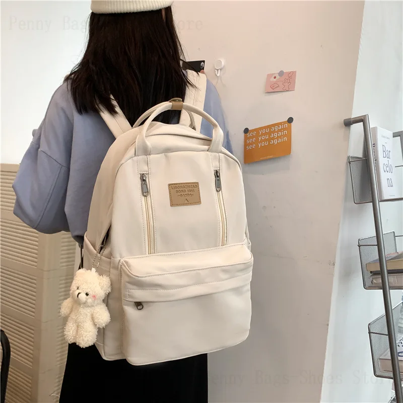 Mochila escolar de gran capacidad para estudiante universitario, morral sencillo y versátil para viaje, 2024