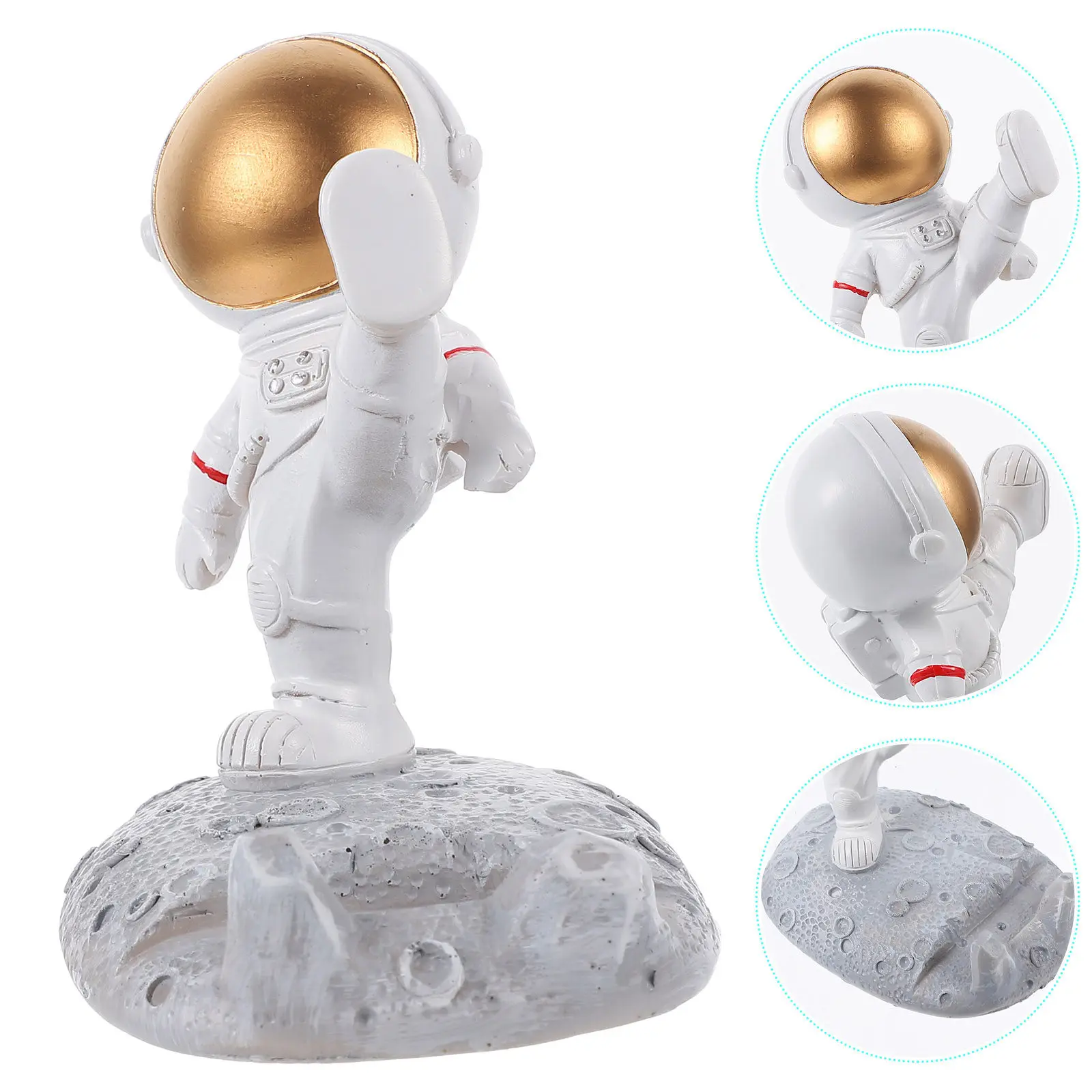 Astronaut Desktop Ornament, Mini Resin Spaceman Decor for Home Office, Cute Cartoon Space Theme Gift