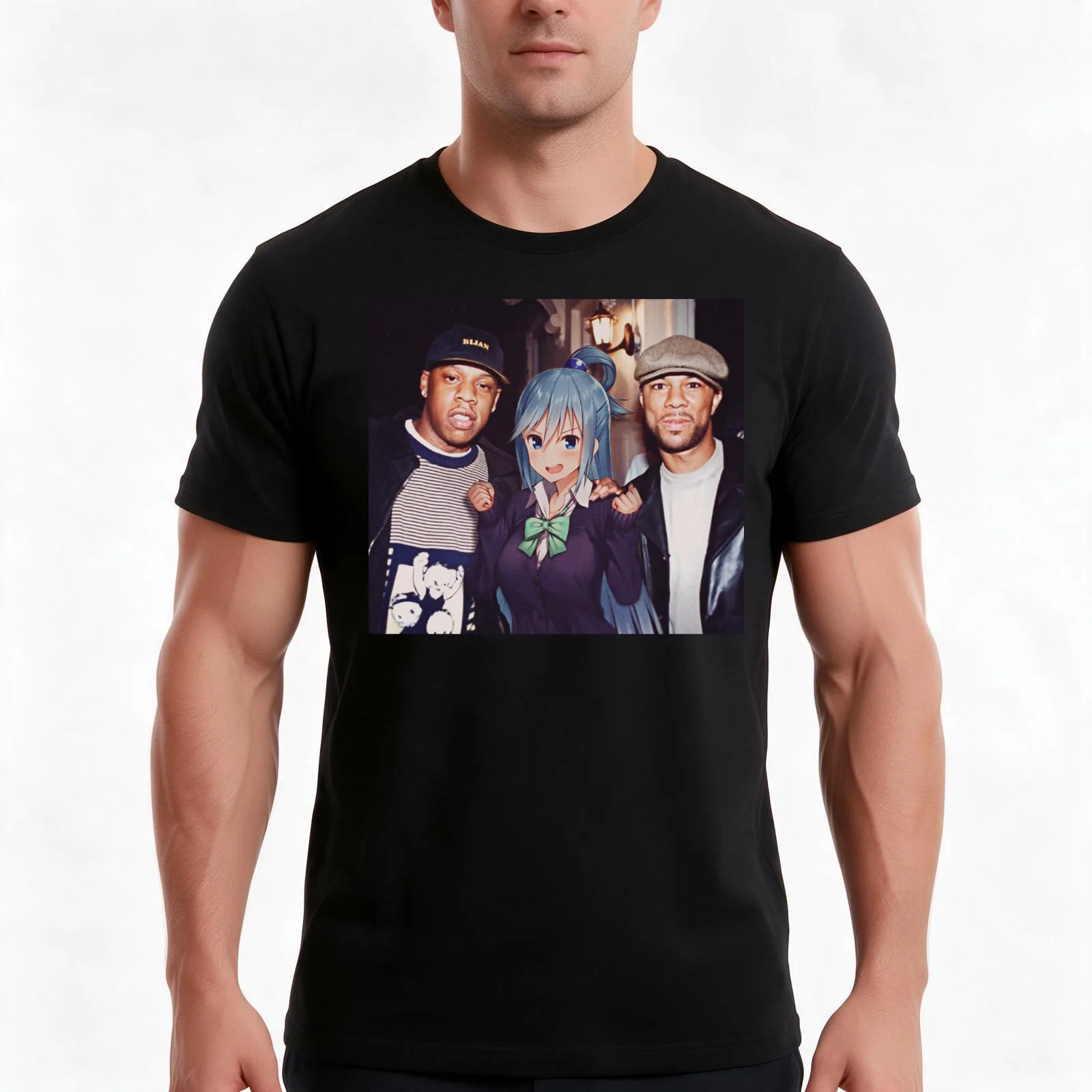 Jay-z feat. Aqua T-Shirt, Summer Casual Cotton Tee, Oversized Streetwear Tops, Vintage Graphic Print, Loose Fit Short Sleeve