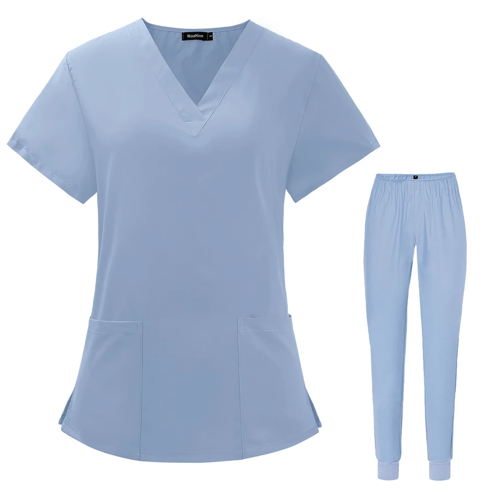 Women Clinic Surgical Uniforms Jogging Suits thin Nurse Work Clothes Pet Nurse Accessories Veterinary Sets Medical Set Wholesale