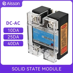 SSR-10DA 25DA 40DA Single Phase DC Controlled AC SSR Solid State Relay With Plastic Dust Cover Heat Sink 220V 10A 25A 40A