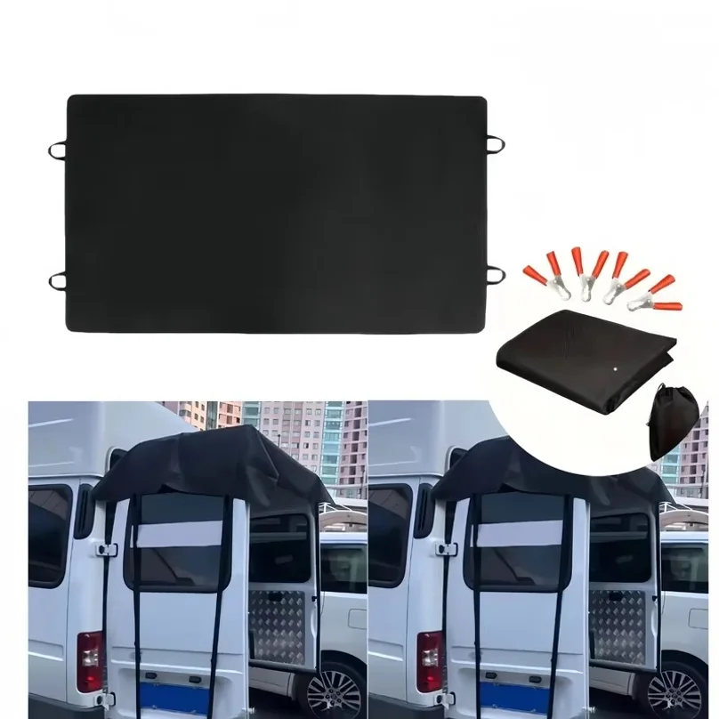 Thickened Universal RV Tailgate Awning, 600D Polyester Waterproof Sun Shade Canopy, Outdoor Sun Shelter for Camper Van Camping