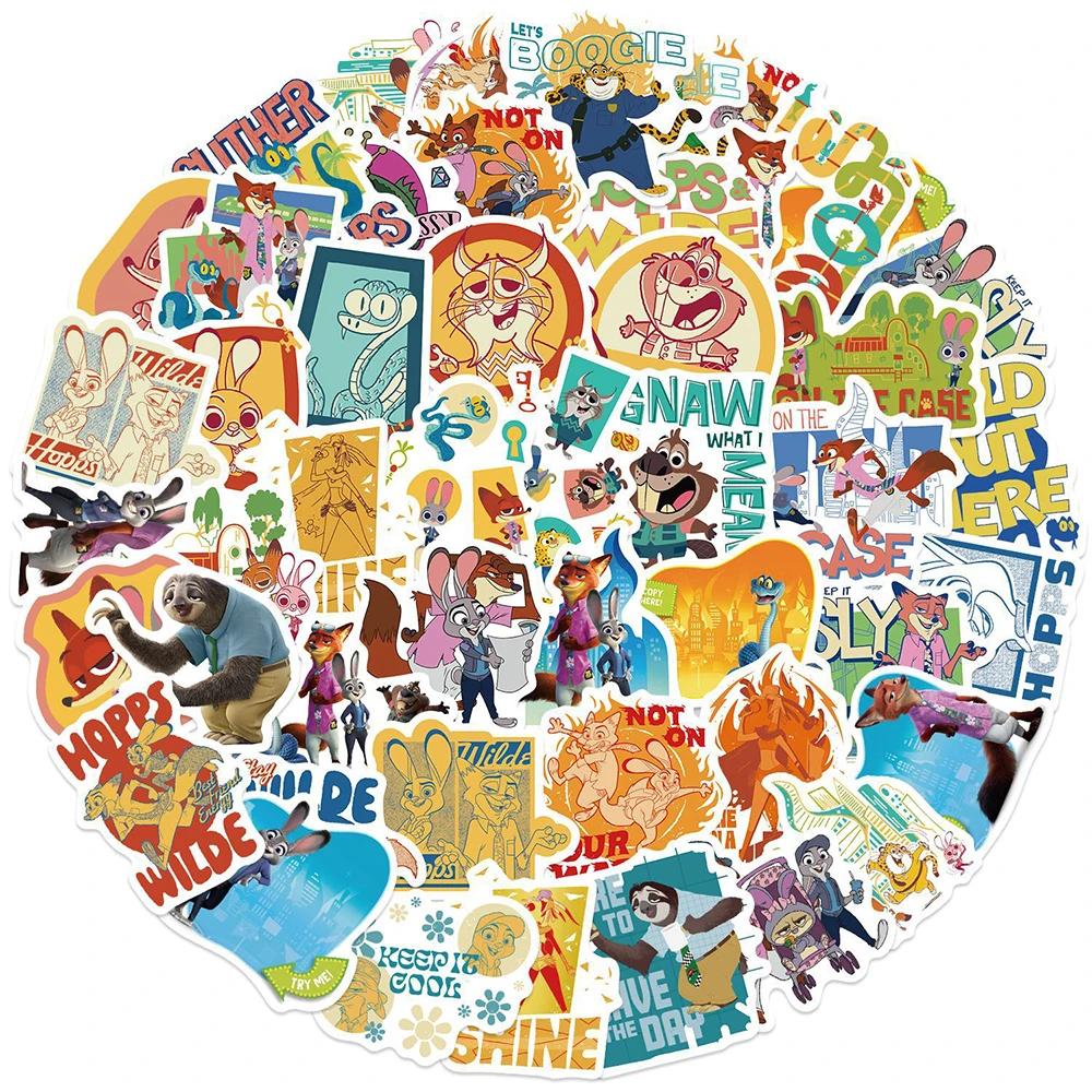 10/30/50 قطعة Kawaii الكرتون ديزني Zootopia 2 ملصقات لطيف جودي نيك أنيمي الشارات محمول القرطاسية الهاتف ملصق لعبة الديكور