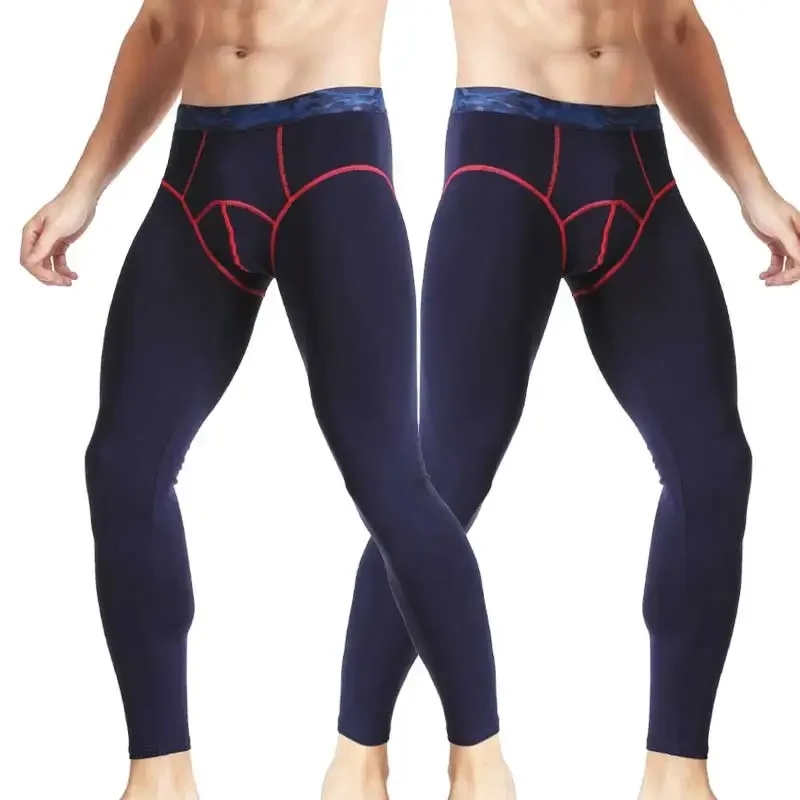 2PCS Men's Thermal Long Pants, Thin Model, Modal Cotton Jersey Pants, Slim Two-in-one Tight-fitting Pants