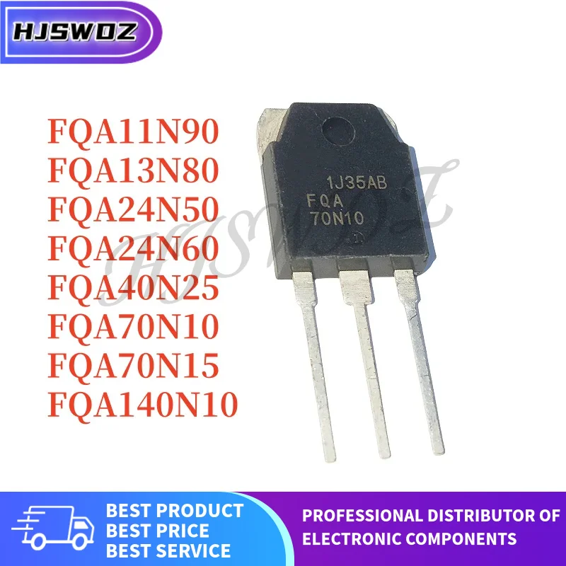 5pcs FQA40N25 FQA70N10 FQA140N10 FQA24N60 FQA13N80 FQA11N90 FQA24N50 FQA70N15 TO3P POWER TRANSISTORS TO-3P