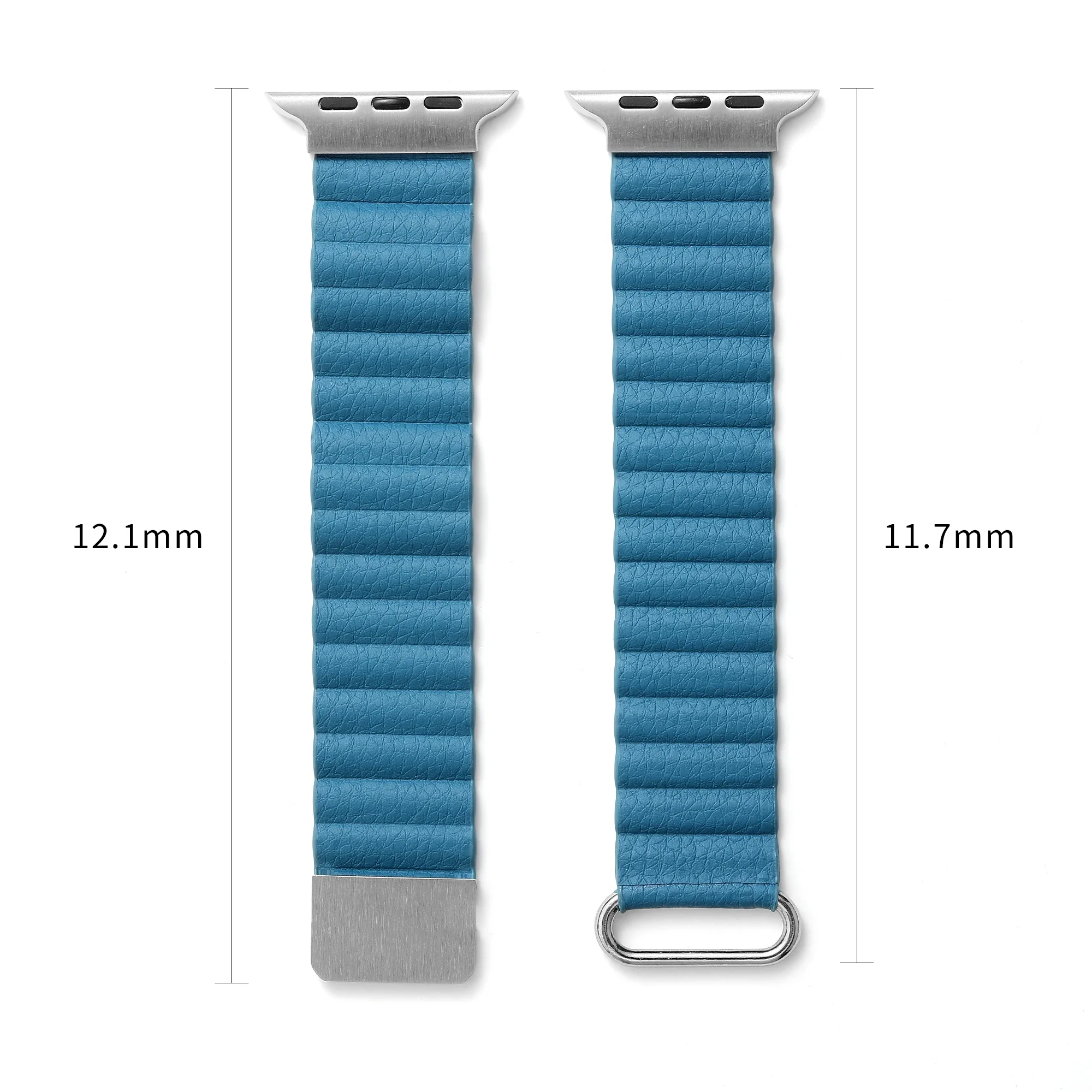 Leather Magnetic Loop Band For Apple Watch Ultra 10 9 8 7 49mm 46mm 45mm 41mm Metal Bracelet iWatch 6 5 4 SE 44mm 42mm 40mm 38mm