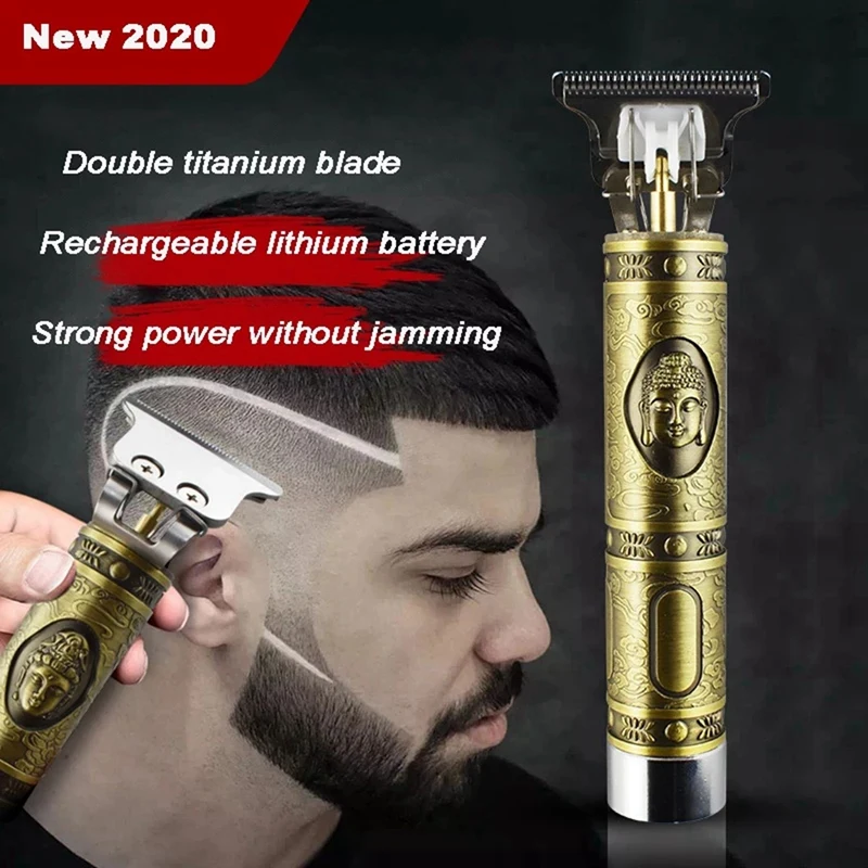 Top Deals 2X T-Shaped Hair Clipper Blade With Stand T9 Blade Trimmer Replacement Head Replacement Clipper Head Silver & Gold