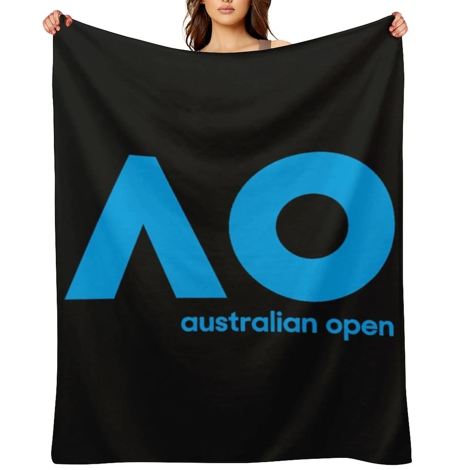 Australian Open Ao (Blue Version) Throw Blanket Hair Decoratives Furry Softest Decorative Sofa Plaid on the sofa Blankets