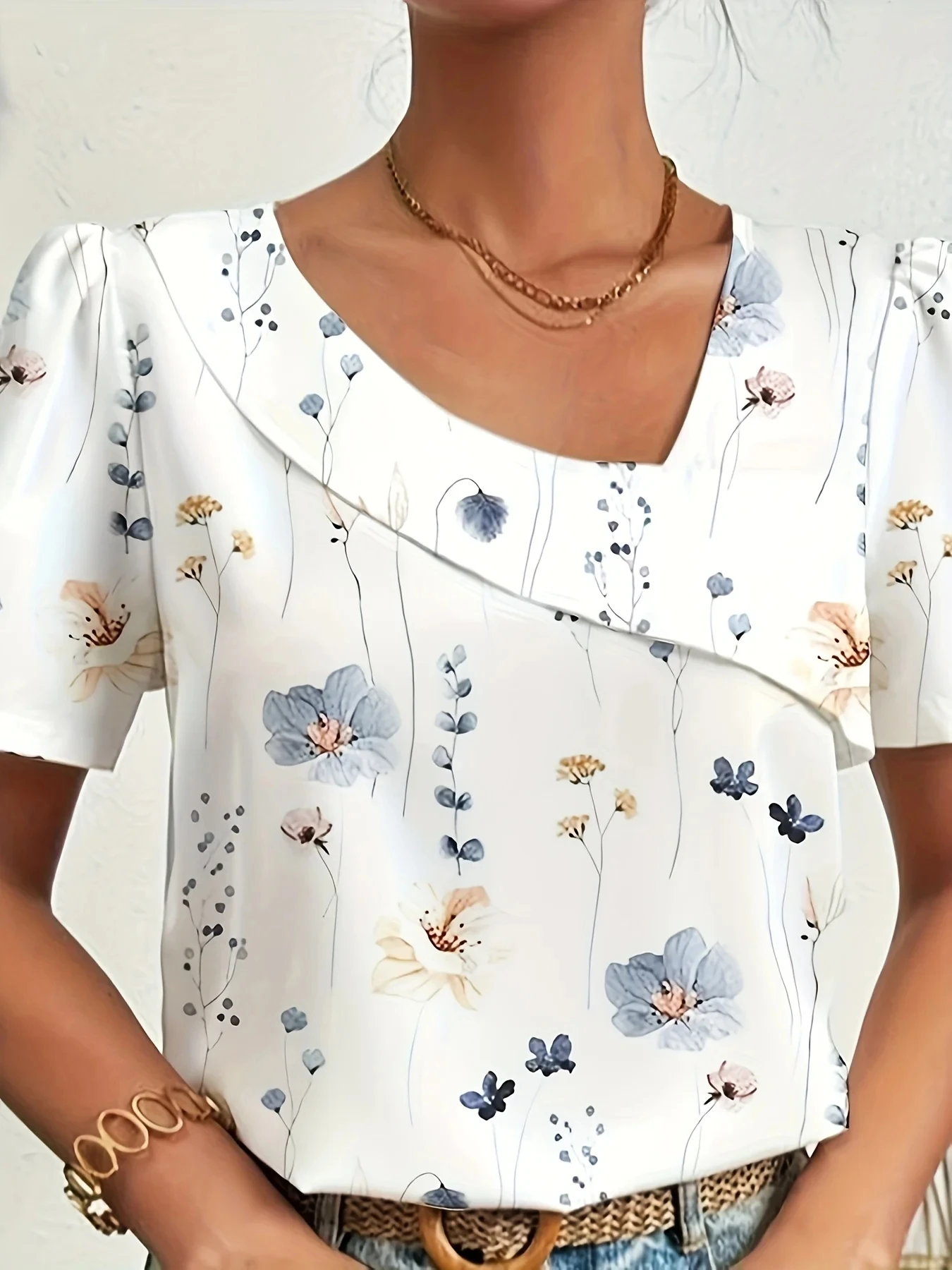 

Elegant Loose Blouse Woman Fashion Temperament Long Sleeve Woman Shirt Printed Casual Woman Shirt Holiday Top