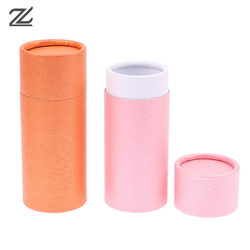 10-100ml BurlyWood Kraft Paperboard Tubes Round Kraft Paper Containers for Pencils Tea Caddy Coffee Cosmetic Crafts Gift