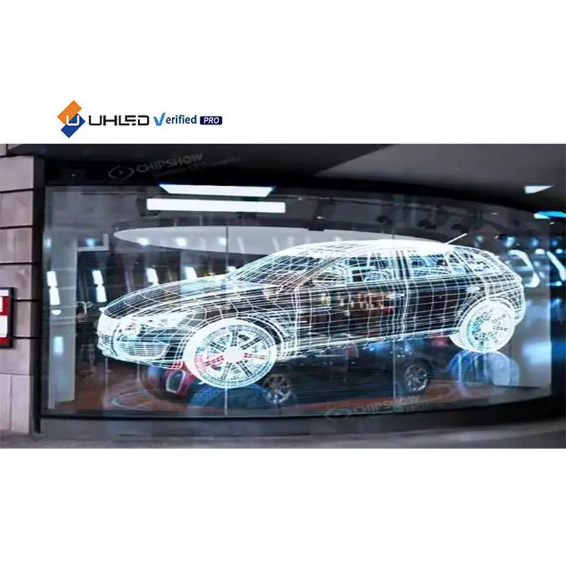 UHLED فيلم LED شفاف زجاج شفاف شاشة LED شاشة فيلم كريستال LED شاشة زجاجية شفافة