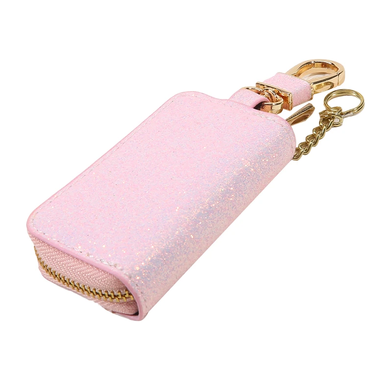 PU Key Pouch Zipper Key Holder Organizer Car Key Bag Wallet Keychain Fashion Simple Key Case Bag Men Women Car Key Protect Cover