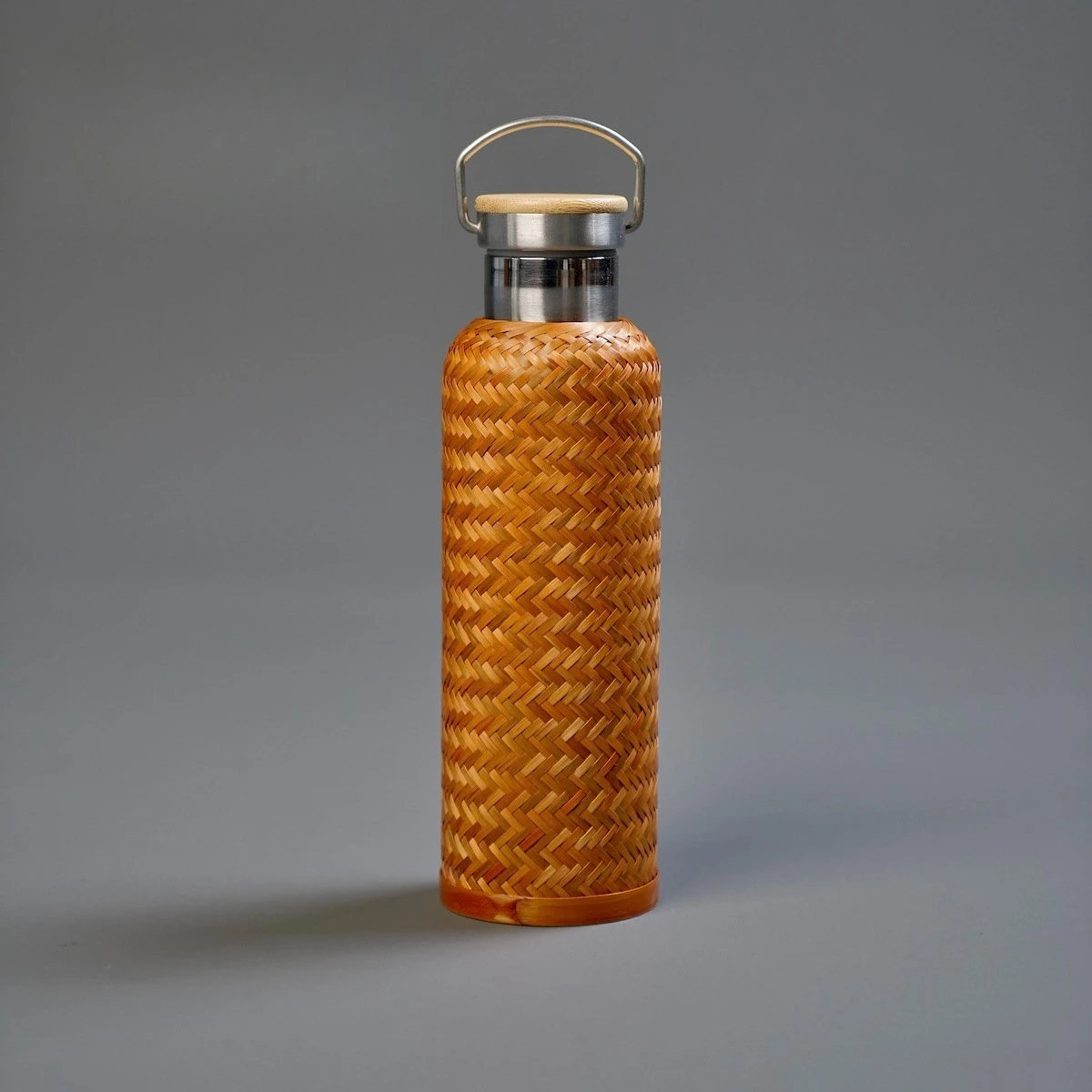 Bamboo woven portable thermos cup kettle travel cup