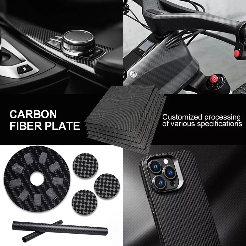 0.5-5MM 400X400 MM 3K Plain Matte Glossy Carbon Plate Panel Sheets High Composite Hardness Material Anti-UV Carbon Fiber Board
