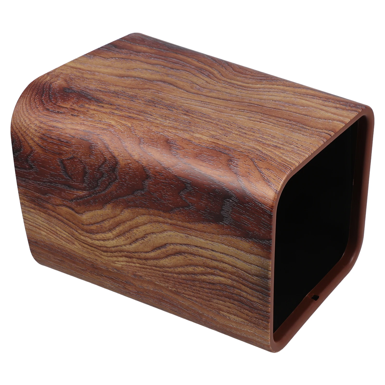 

Imitation Wood Grain Trash Can Brown Aesthetic Bathroom Waste Basket Large Capacity PP Material Household Office Use