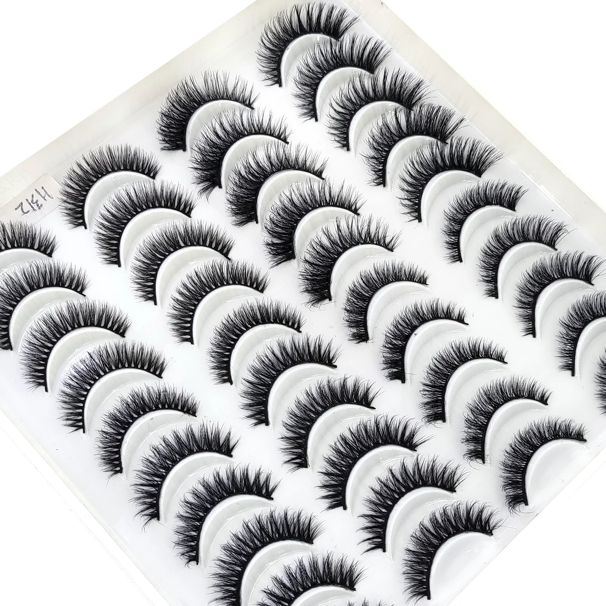 AMSDCN 20 Double Mixed Style Mink Eyelash 3D Cat Eye Fox Eyelash Natural Messy  Cross Eyelash Wholesale Manga Eyelash Short Eyel
