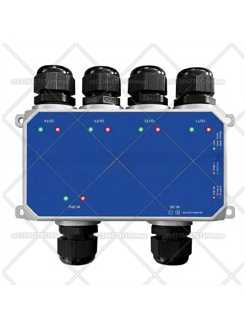 4 Ports Outdoor IP67 POE Extender POE Repeater Waterproof POE Switch 10/100/1000Mbps