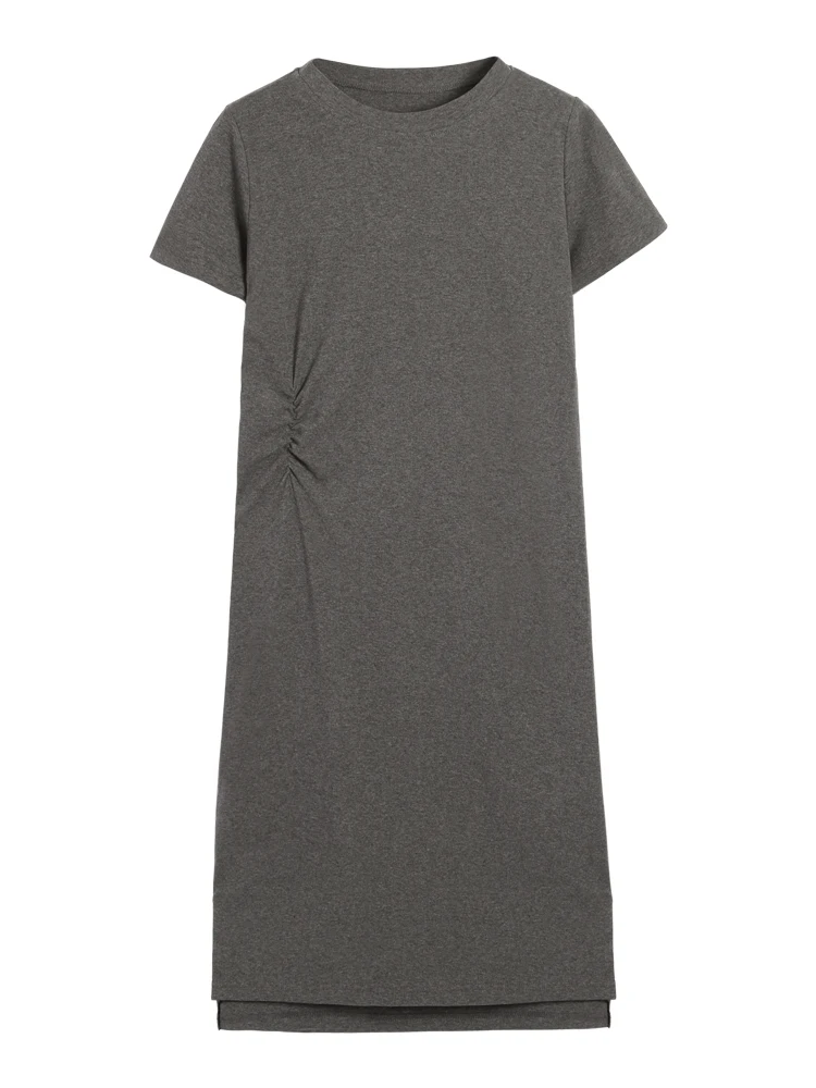 T-shirt ample coréen pour femmes, Dr ort Sve, longueur aux genoux, été, décontracté, confortable, mélange de coton Dr