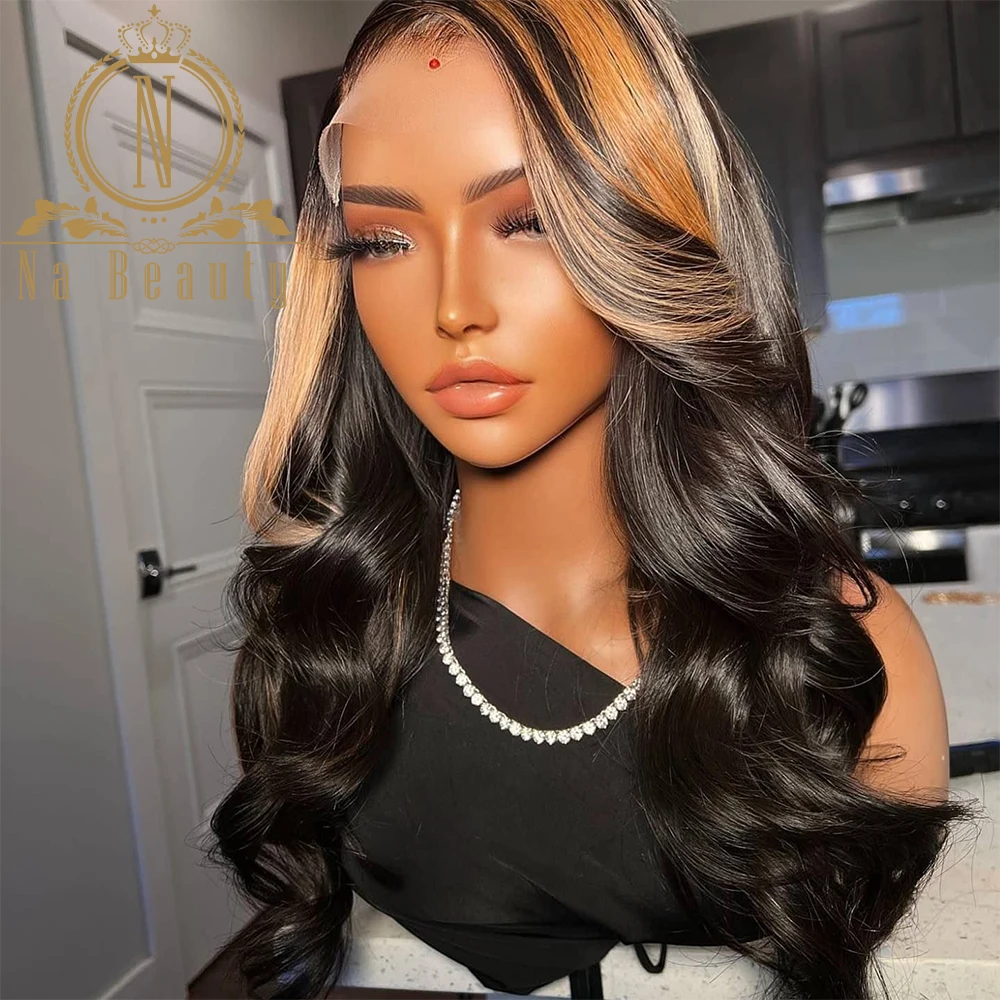 

Blonde Highlight Wig Lace Front BodyWave Ombre Colored 13x4 Lace Front Human Hair Wigs For Women Human Hair Nabeauty