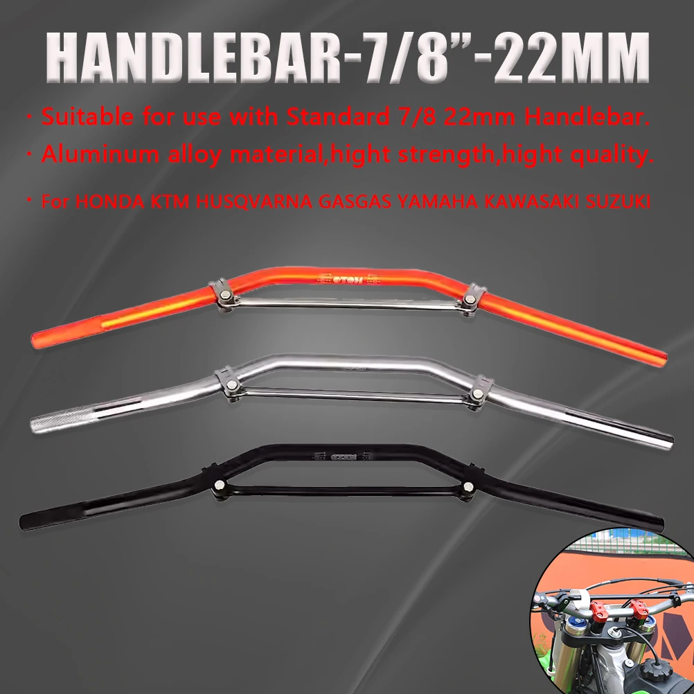 Motorrad Zubehör Standard 7/8 "22mm Lenker Mit Zugstange 810mm Aluminium Griff Bar Für KTM HUSQVARNA HONDA YAMAHA KXF