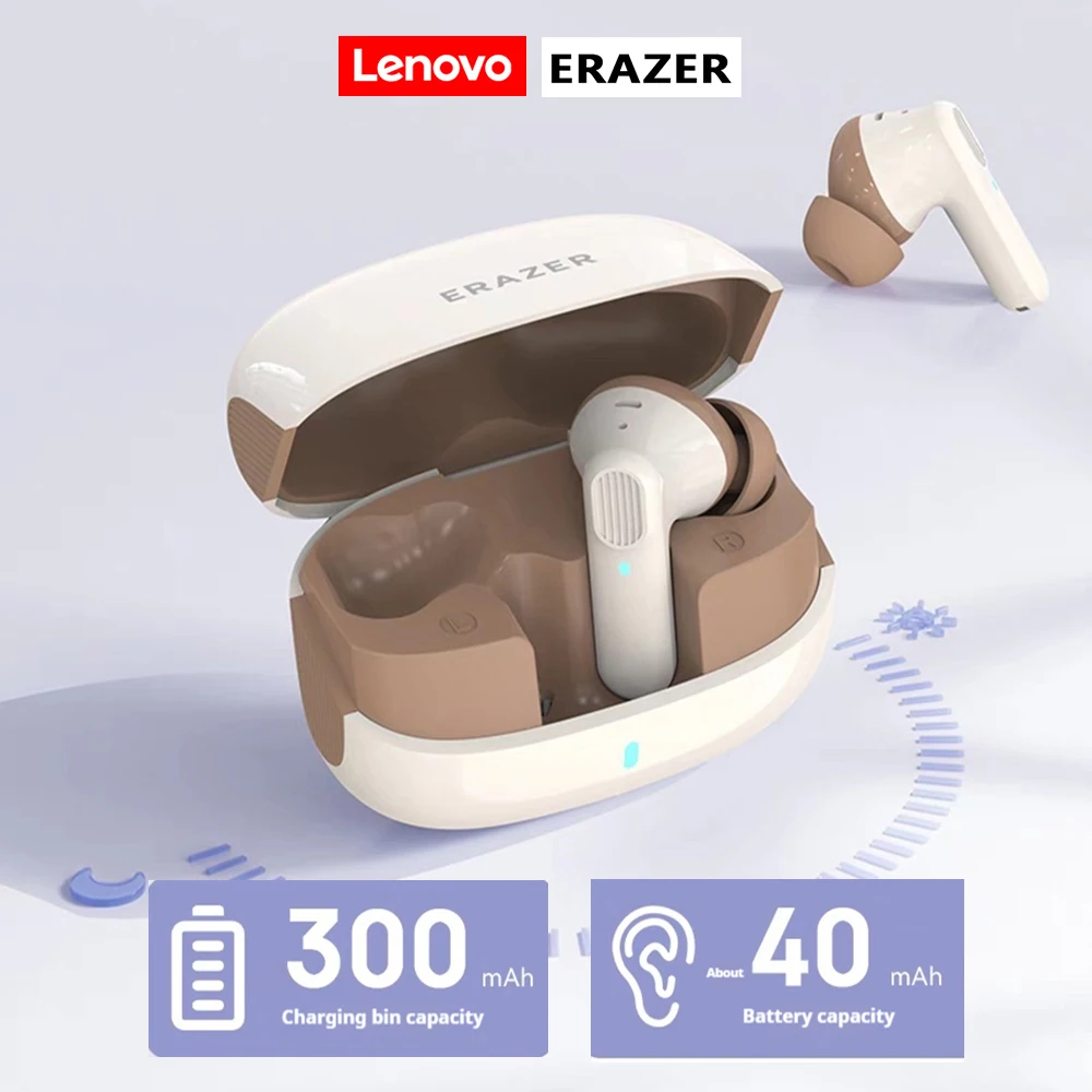 Lenovo ERAZER ETR-A01 Pro سماعة أذن لاسلكية داخل الأذن سماعات رأس رياضية ANC للحد من الضوضاء 300 مللي أمبير في الساعة مع ميكروفون مساعد صوتي