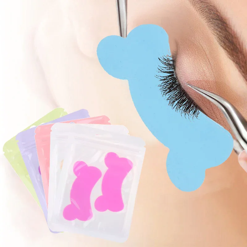 Reusable Under Eyelash Grafting Pads Silicone Stripe Lash Lift Eyelash Extension Eye Patches Under Eye Gel Patch Makeup 1Pairs